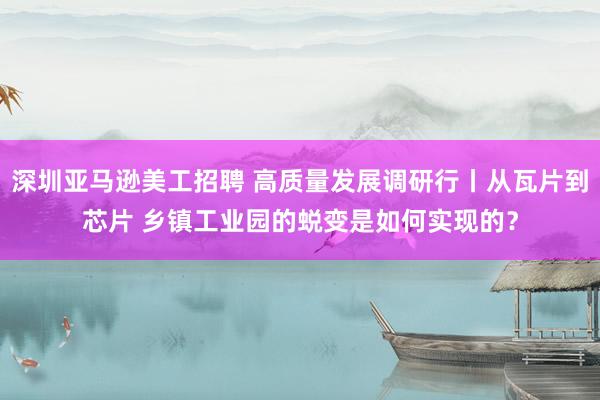 深圳亚马逊美工招聘 高质量发展调研行丨从瓦片到芯片 乡镇工业园的蜕变是如何实现的？